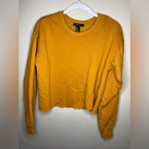 womens orange distressed cropped sweater!
